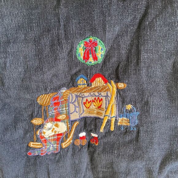 Vintage Victoria Jones Embroidered Christmas Vest Size 3X - Picture 4 of 8